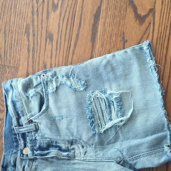Ksubi x Revolve distressed Swiftie denim blue button fly boyfriend shorts NWT - Picture 2 of 10